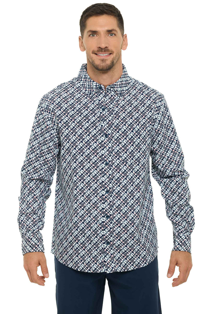 Men's Aricia Sun Shirt | Navy Gulf Stream Stripe