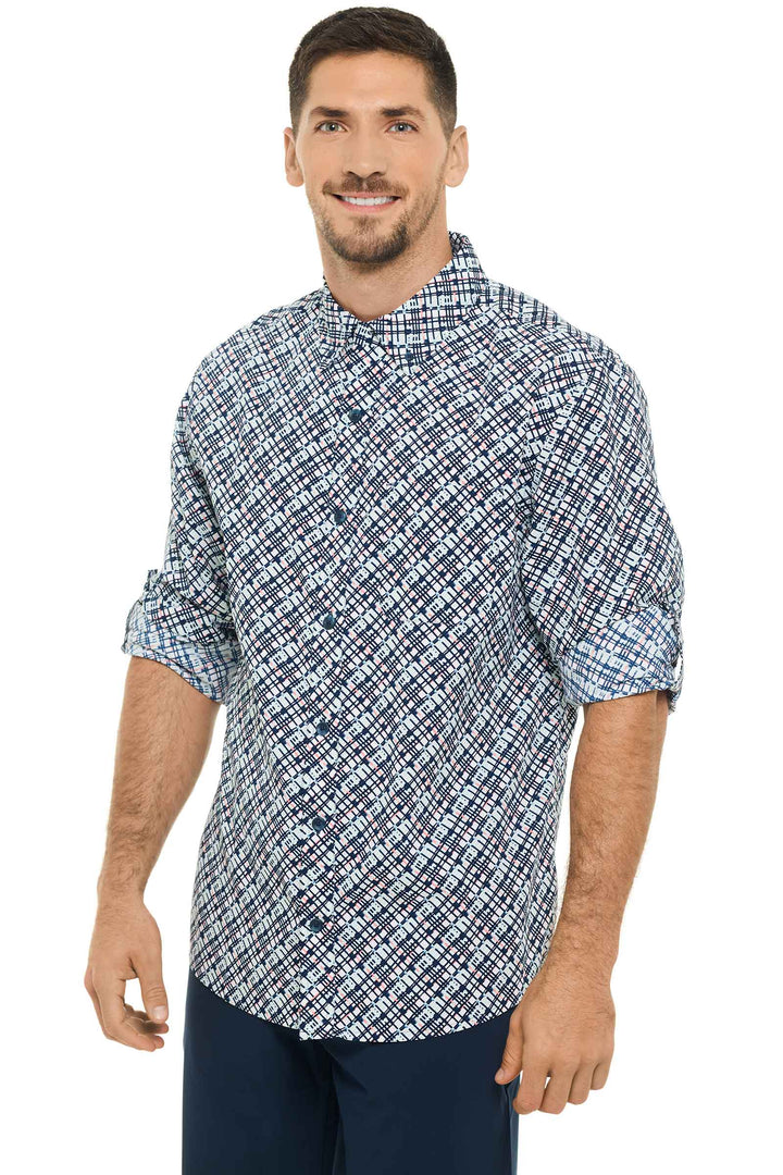 Men's Aricia Sun Shirt | Navy Gulf Stream Stripe