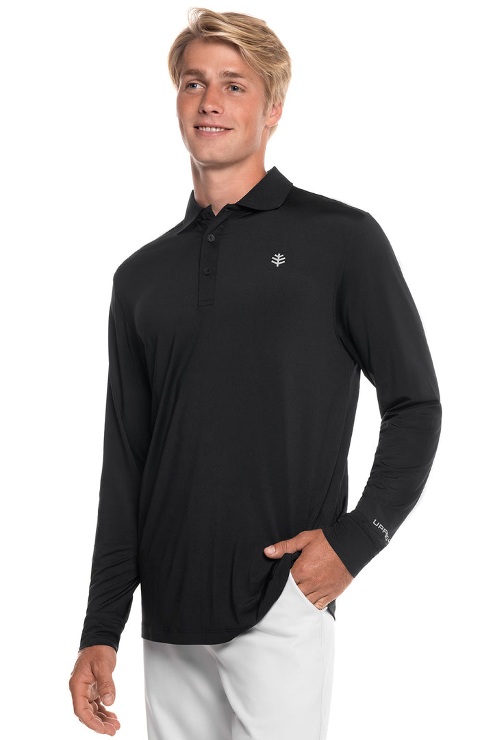 Men's Erodym Long Sleeve Golf Polo | Black