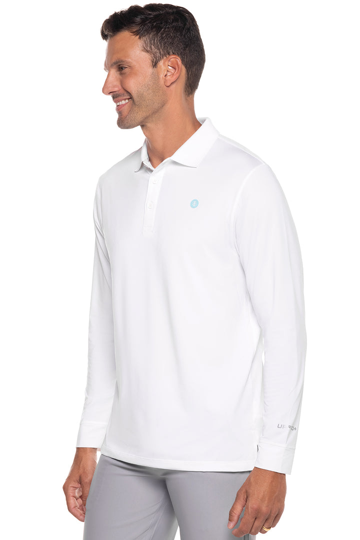 Men's Erodym Long Sleeve Golf Polo | White