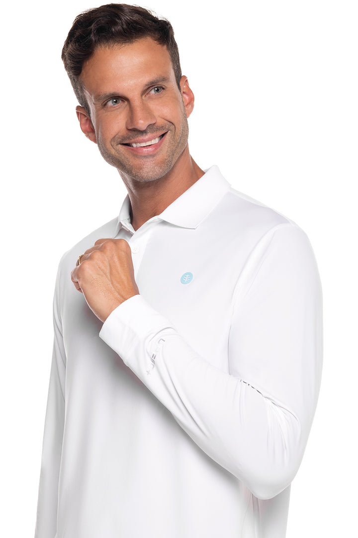 Men's Erodym Long Sleeve Golf Polo | White