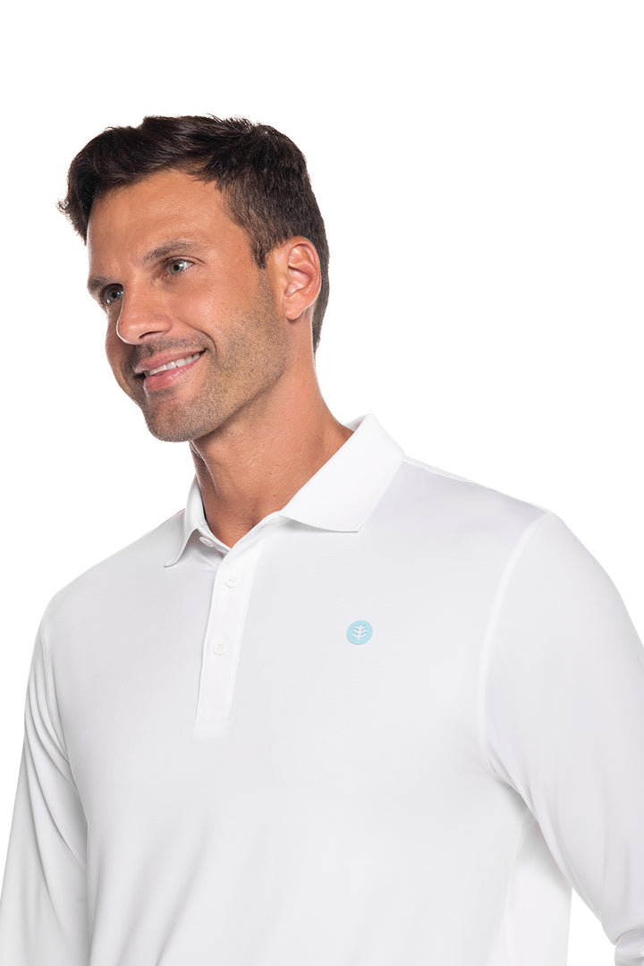 Men's Erodym Long Sleeve Golf Polo | White