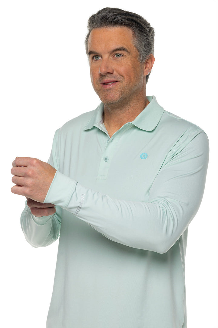 Men's Erodym Long Sleeve Golf Polo | Misty Aqua