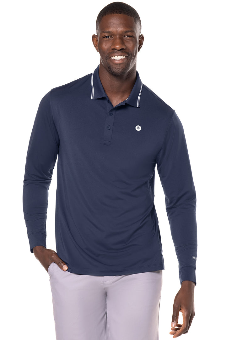 Men's Erodym Long Sleeve Golf Polo | Navy