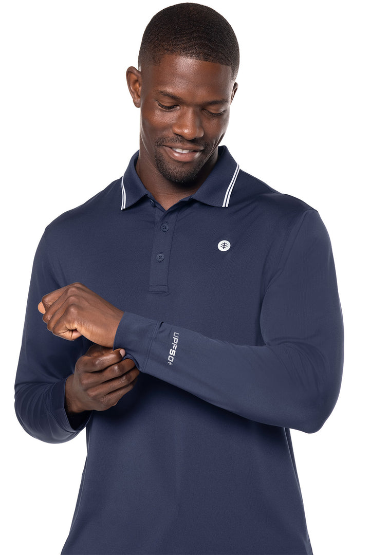 Men's Erodym Long Sleeve Golf Polo | Navy