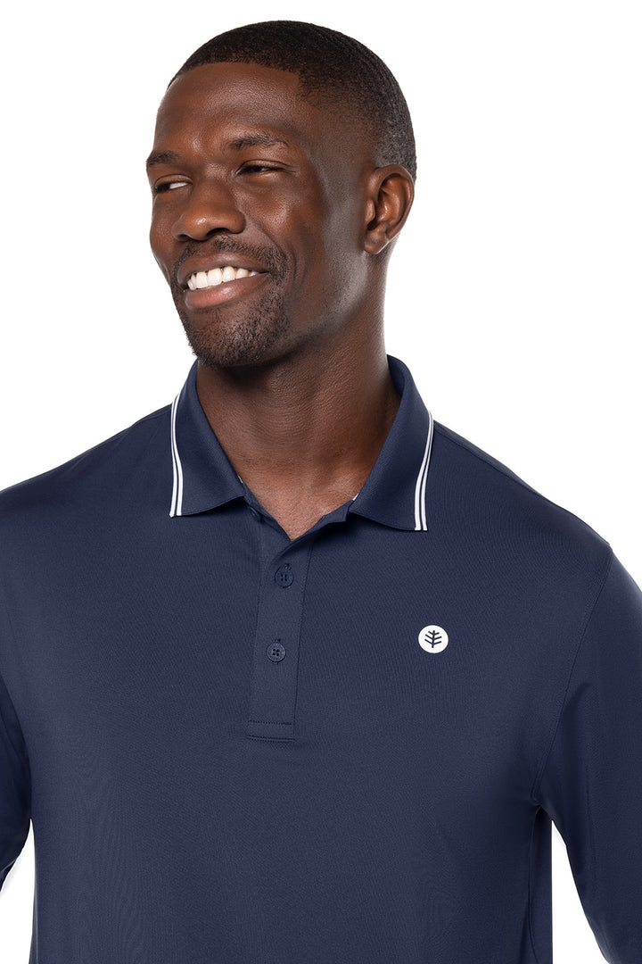 Men's Erodym Long Sleeve Golf Polo | Navy