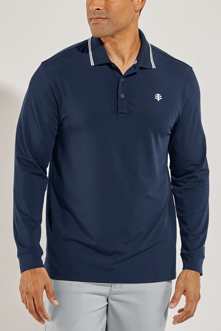 Men's Erodym Long Sleeve Golf Polo | Navy