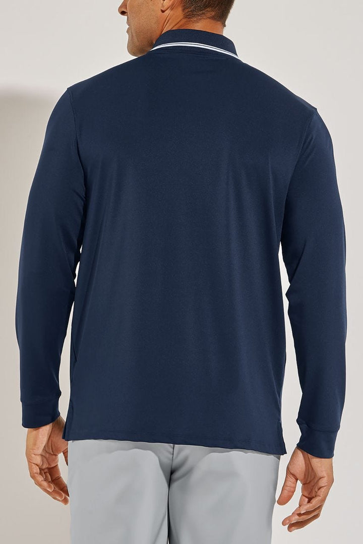 Men's Erodym Long Sleeve Golf Polo | Navy