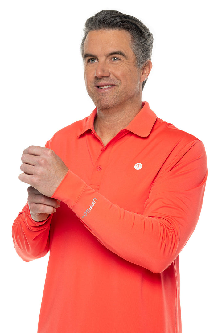 Men's Erodym Long Sleeve Golf Polo | Vivid Coral