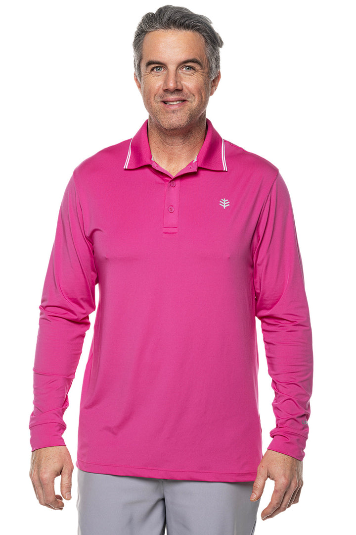 Men's Erodym Long Sleeve Golf Polo | Magnolia Pink