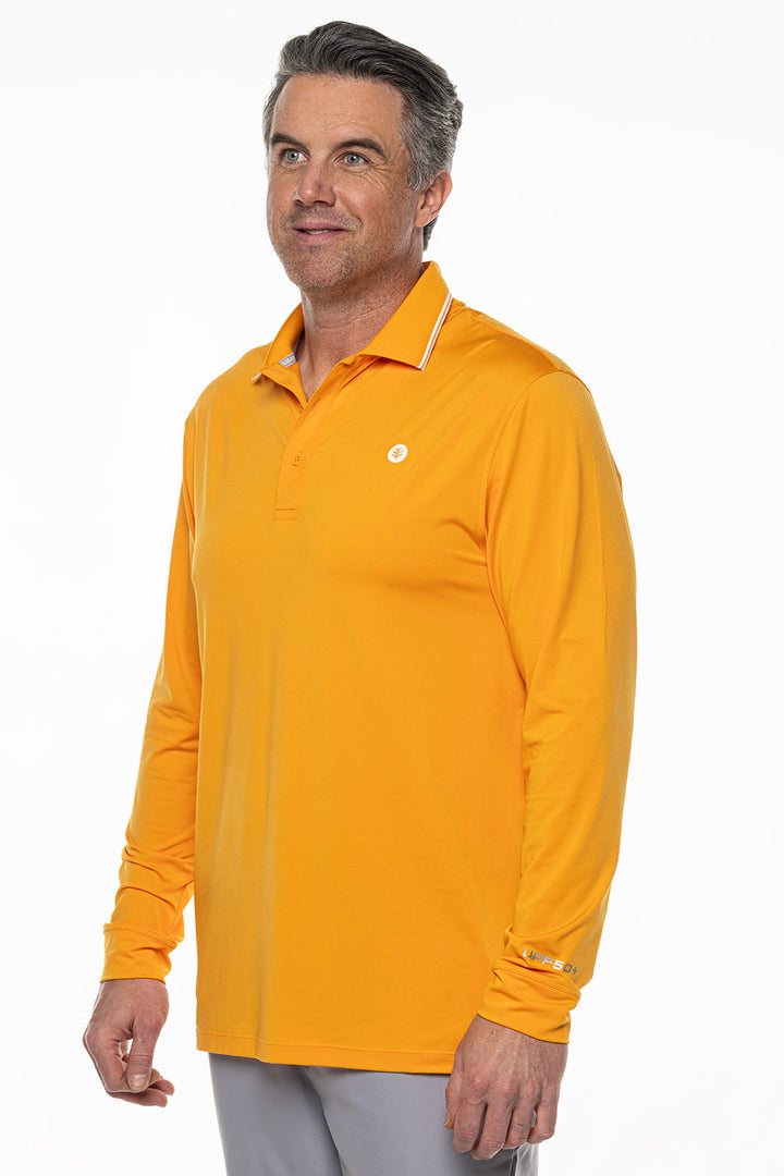 Men's Erodym Long Sleeve Golf Polo | Apricot Crush