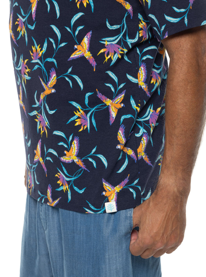 Men's Morada Everyday Short Sleeve T-Shirt | Navy Birds of Paradise