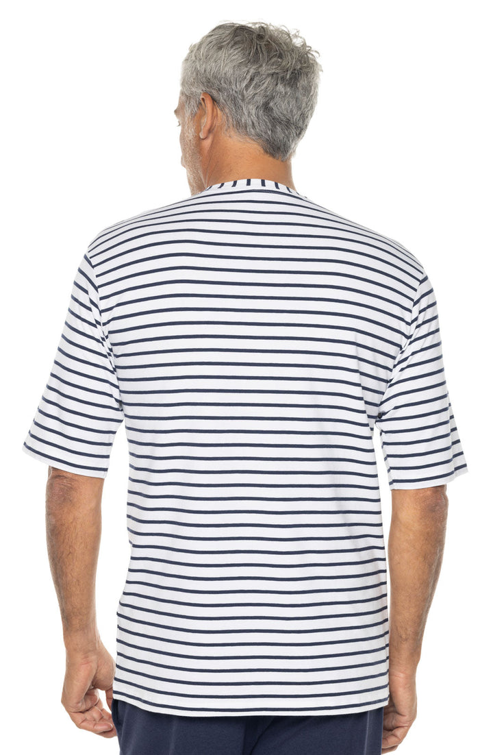 Men's Morada Everyday Short Sleeve T-Shirt | White/Navy Stripe