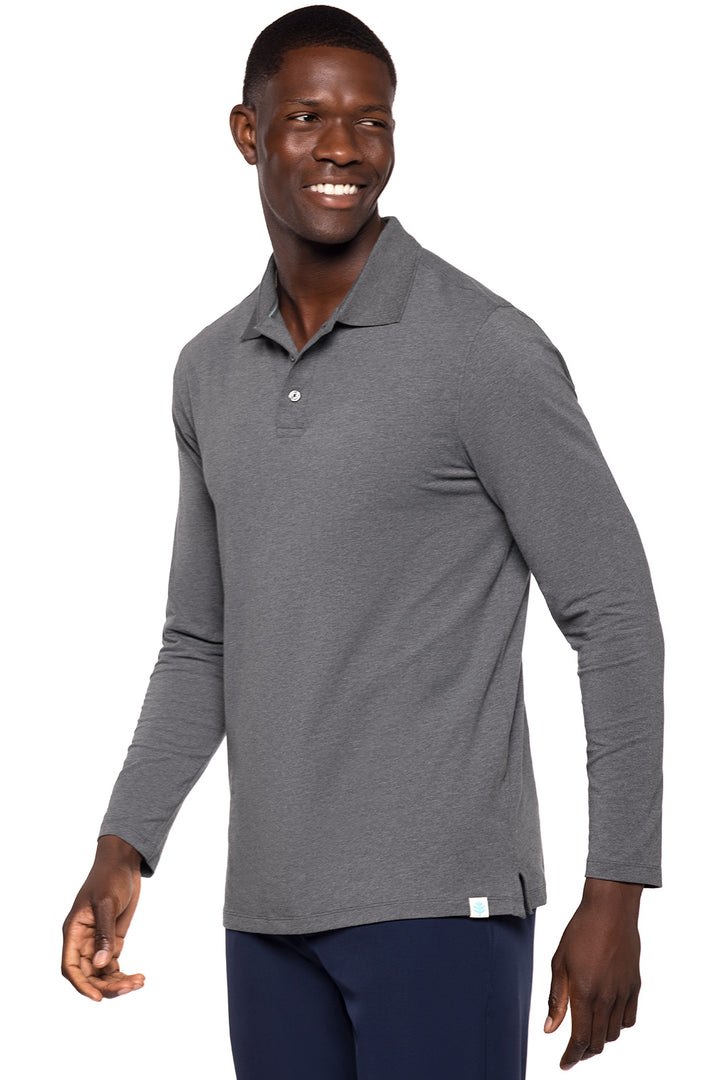 Men's Coppitt Long Sleeve Weekend Polo  | Charcoal Heather