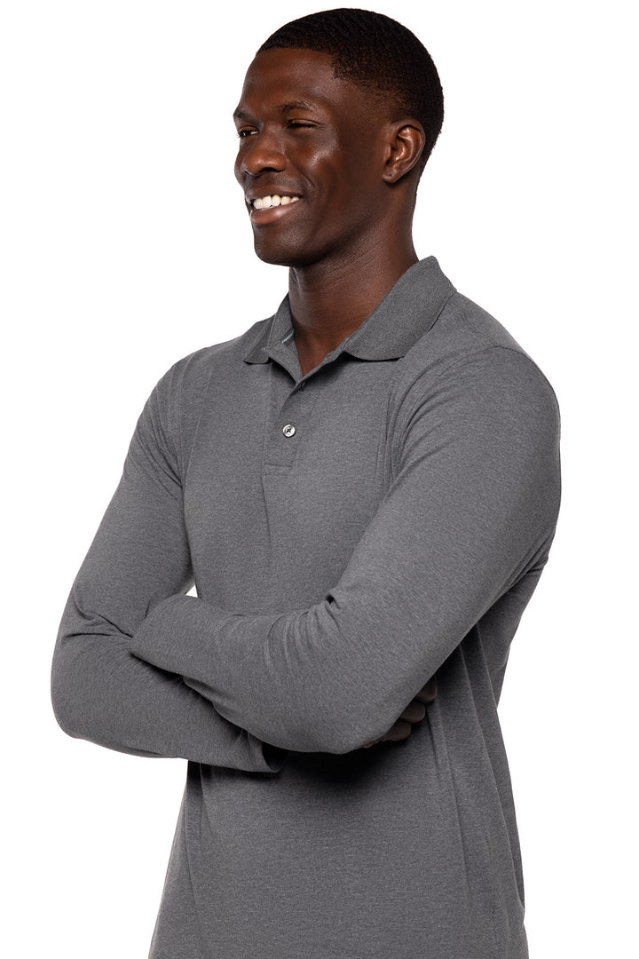 Men's Coppitt Long Sleeve Weekend Polo  | Charcoal Heather