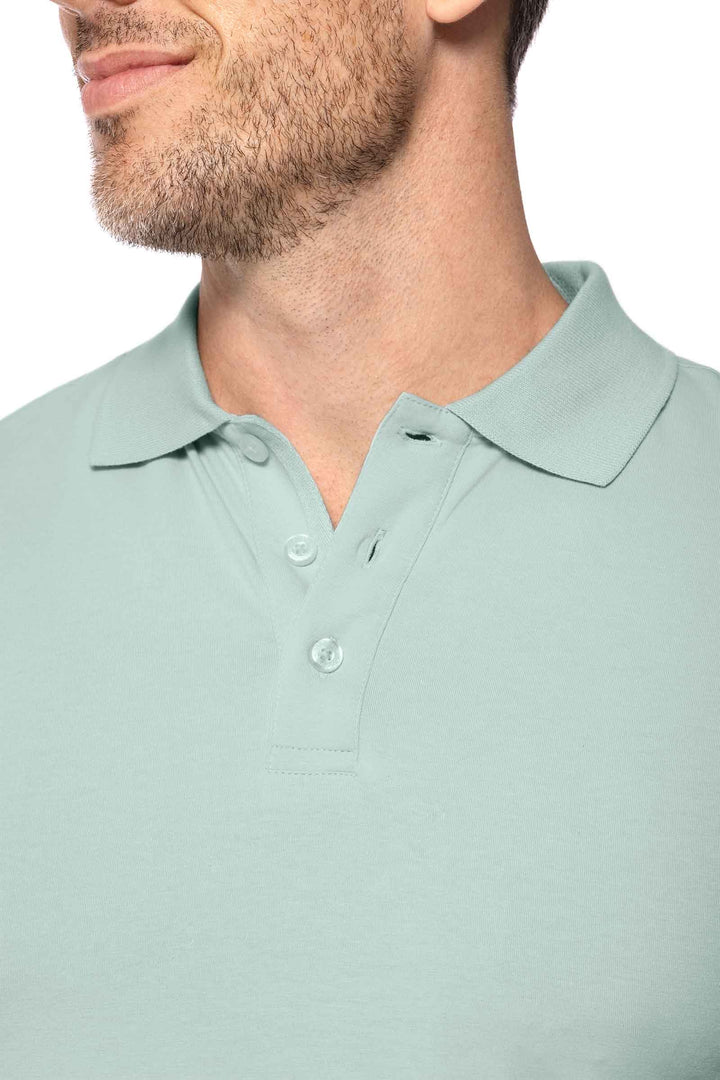 Men's Coppitt Long Sleeve Weekend Polo | Misty Aqua