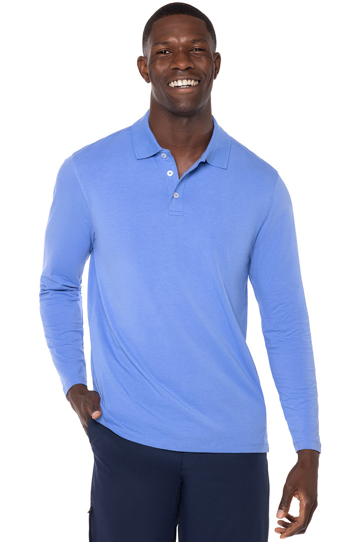 Men's Coppitt Long Sleeve Weekend Polo  | Aura Blue