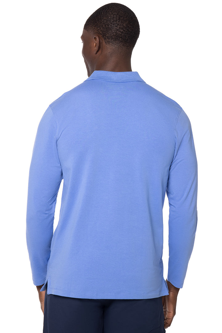 Men's Coppitt Long Sleeve Weekend Polo  | Aura Blue