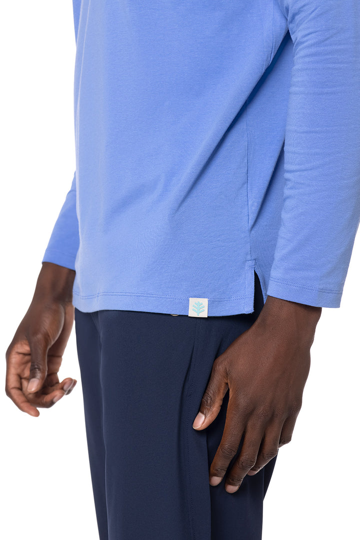 Men's Coppitt Long Sleeve Weekend Polo  | Aura Blue