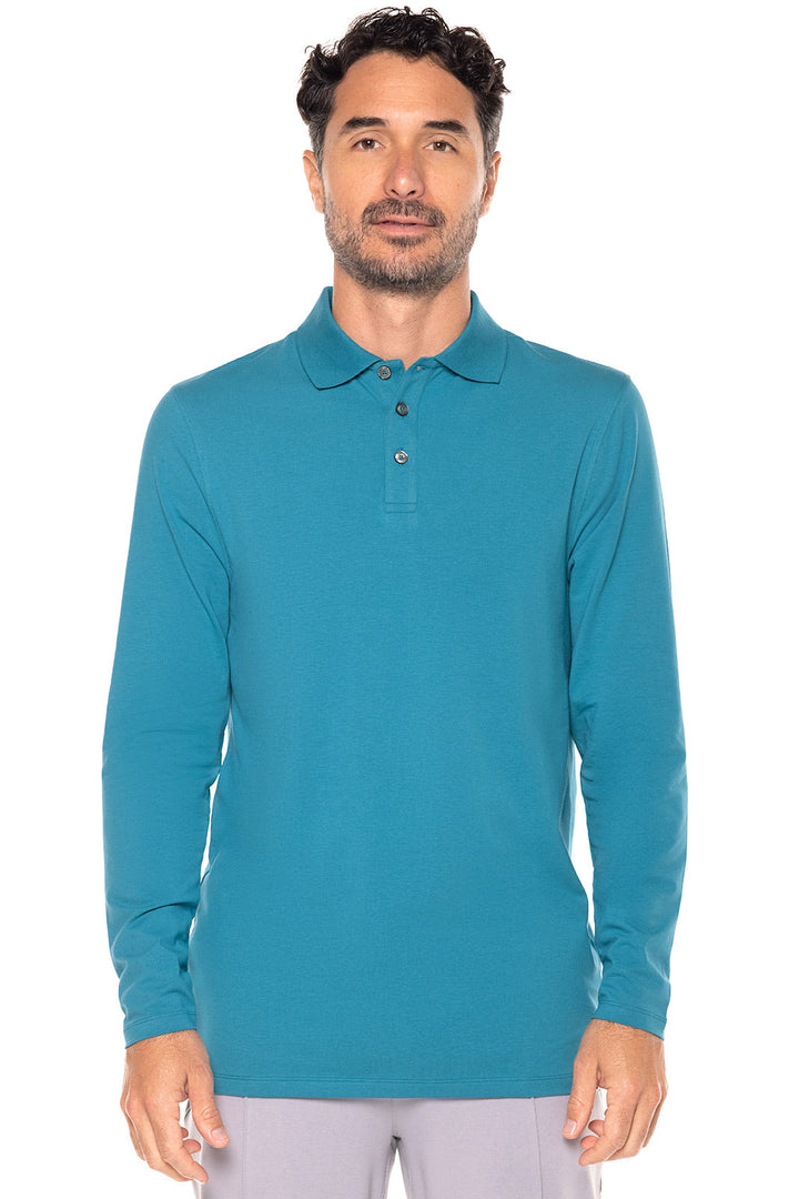 Men's Coppitt Long Sleeve Weekend Polo | Tahitian Teal