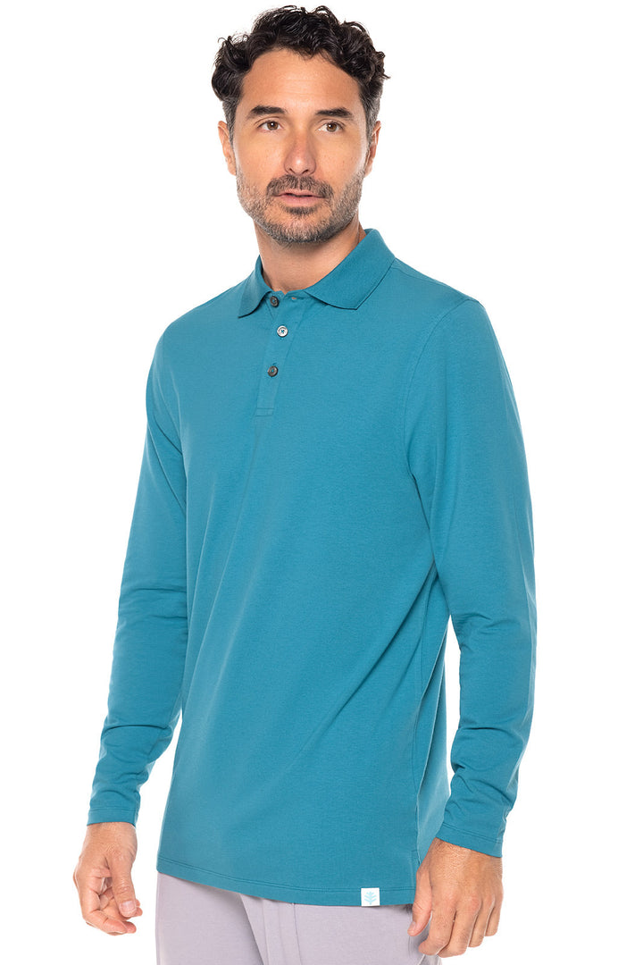 Men's Coppitt Long Sleeve Weekend Polo | Tahitian Teal