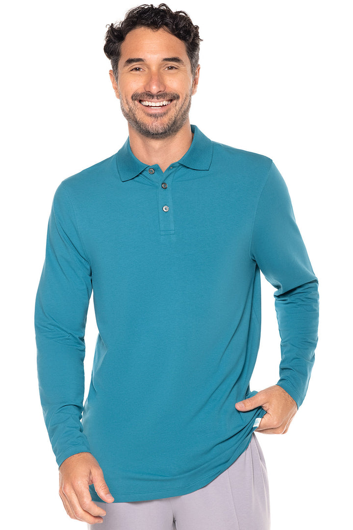 Men's Coppitt Long Sleeve Weekend Polo | Tahitian Teal