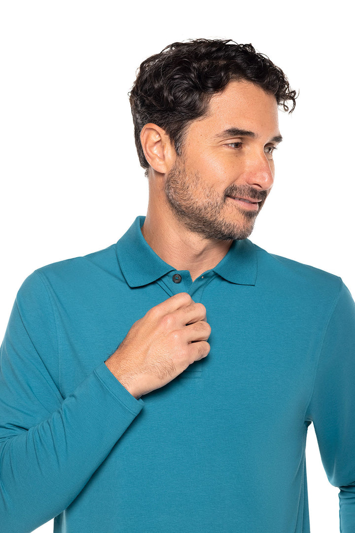 Men's Coppitt Long Sleeve Weekend Polo | Tahitian Teal