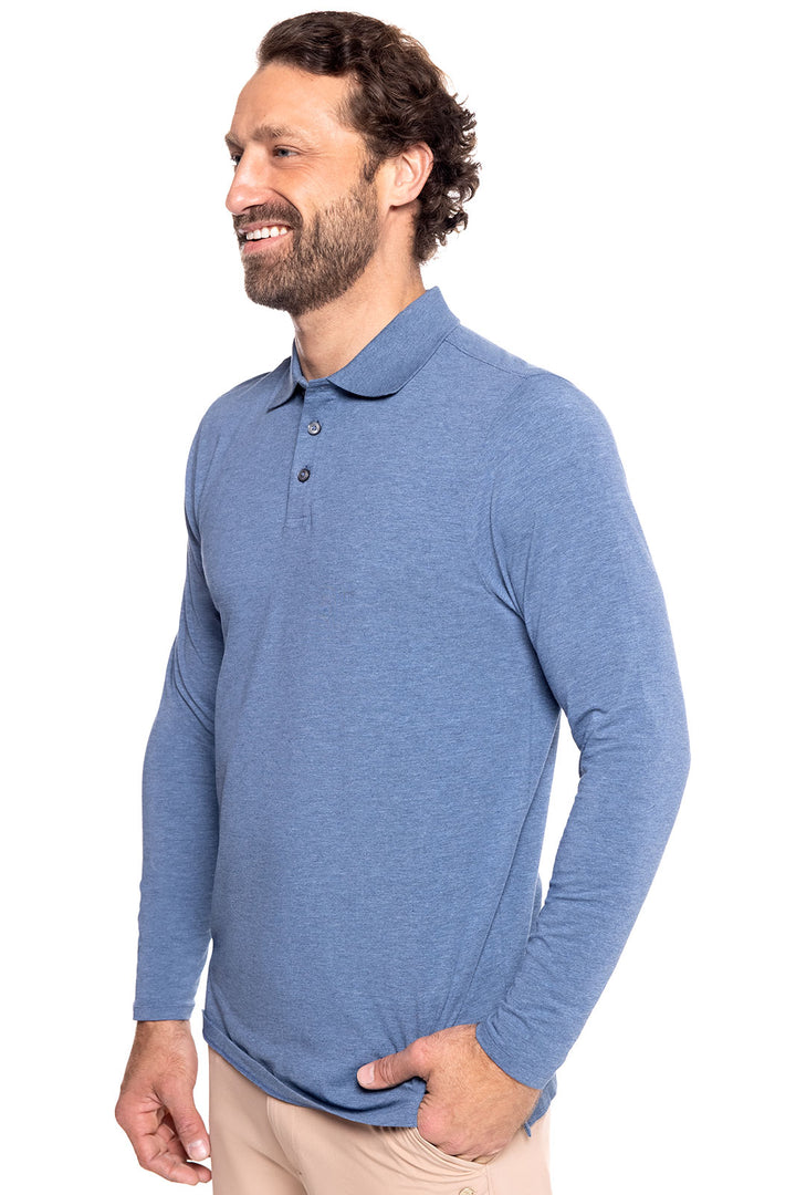 Men's Coppitt Long Sleeve Weekend Polo | Tidal Blue Heather