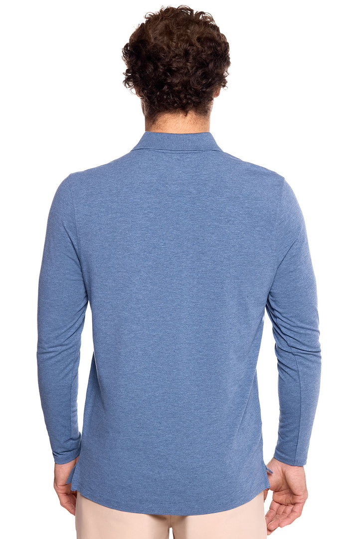 Men's Coppitt Long Sleeve Weekend Polo | Tidal Blue Heather