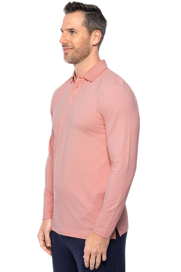 Men's Coppitt Long Sleeve Weekend Polo | Peachy Pink