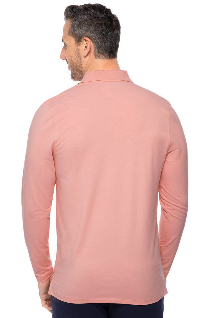 Men's Coppitt Long Sleeve Weekend Polo | Peachy Pink