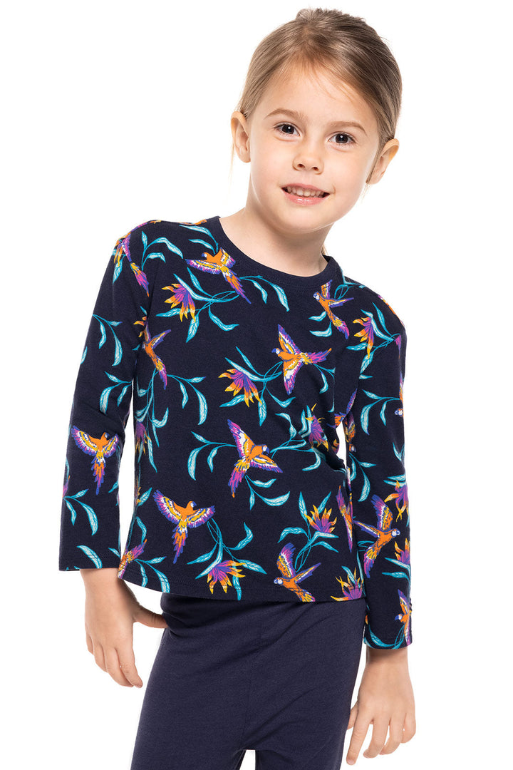 Toddler Coco Plum Everyday Long Sleeve T-Shirt | Navy Birds of Paradise