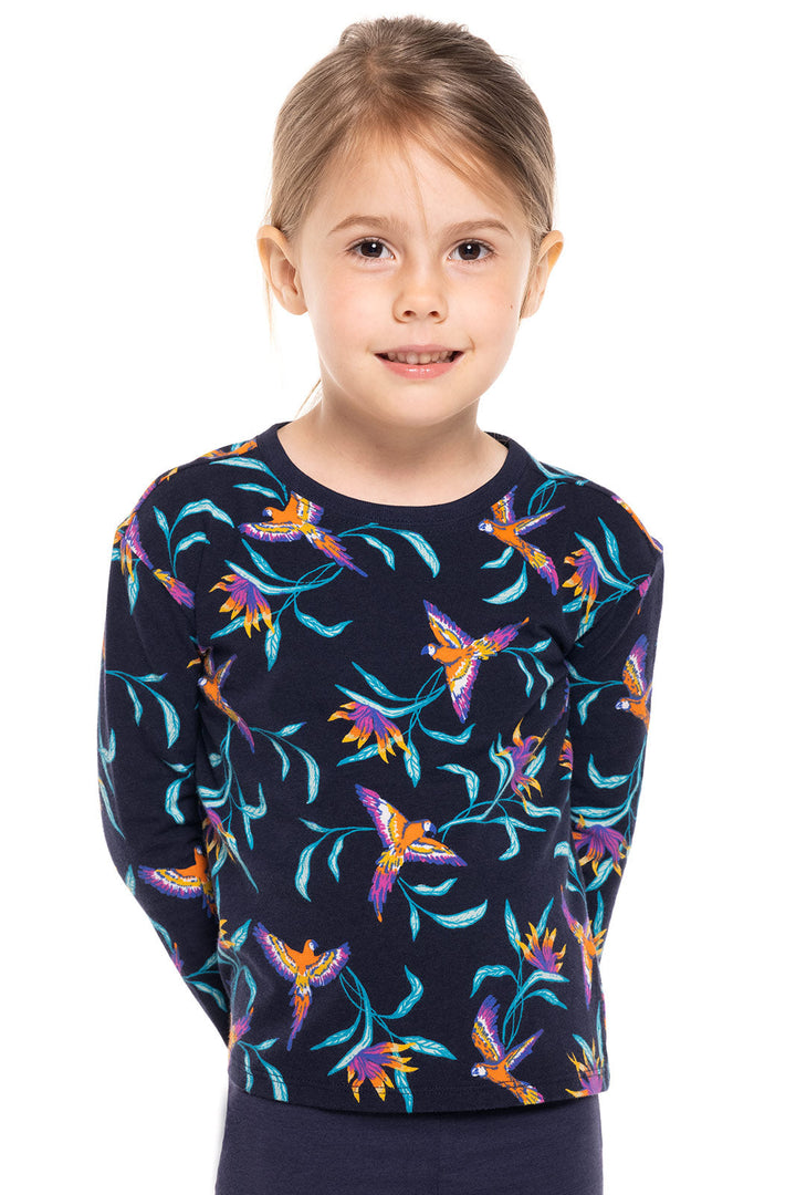 Toddler Coco Plum Everyday Long Sleeve T-Shirt | Navy Birds of Paradise