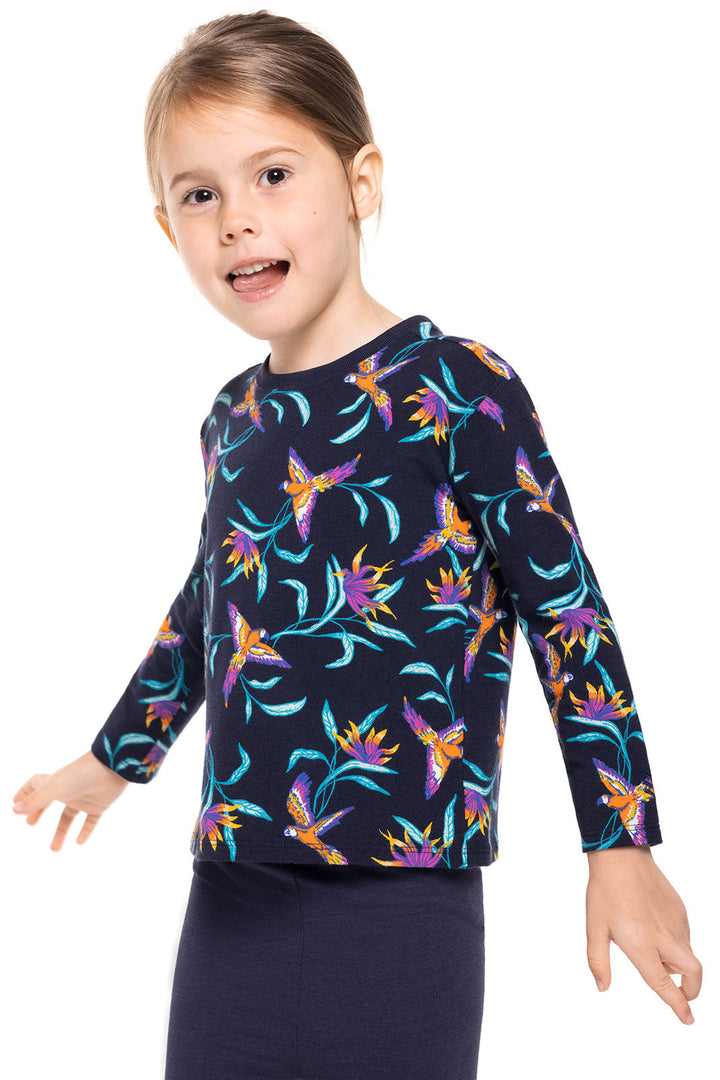 Toddler Coco Plum Everyday Long Sleeve T-Shirt | Navy Birds of Paradise