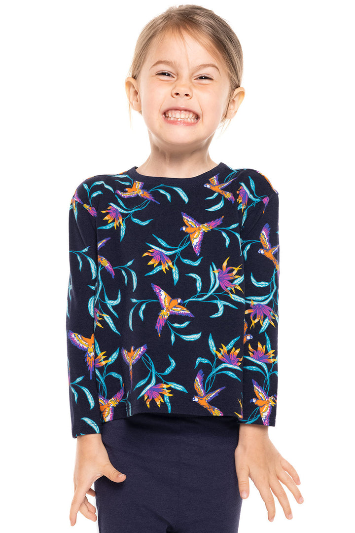 Toddler Coco Plum Everyday Long Sleeve T-Shirt | Navy Birds of Paradise