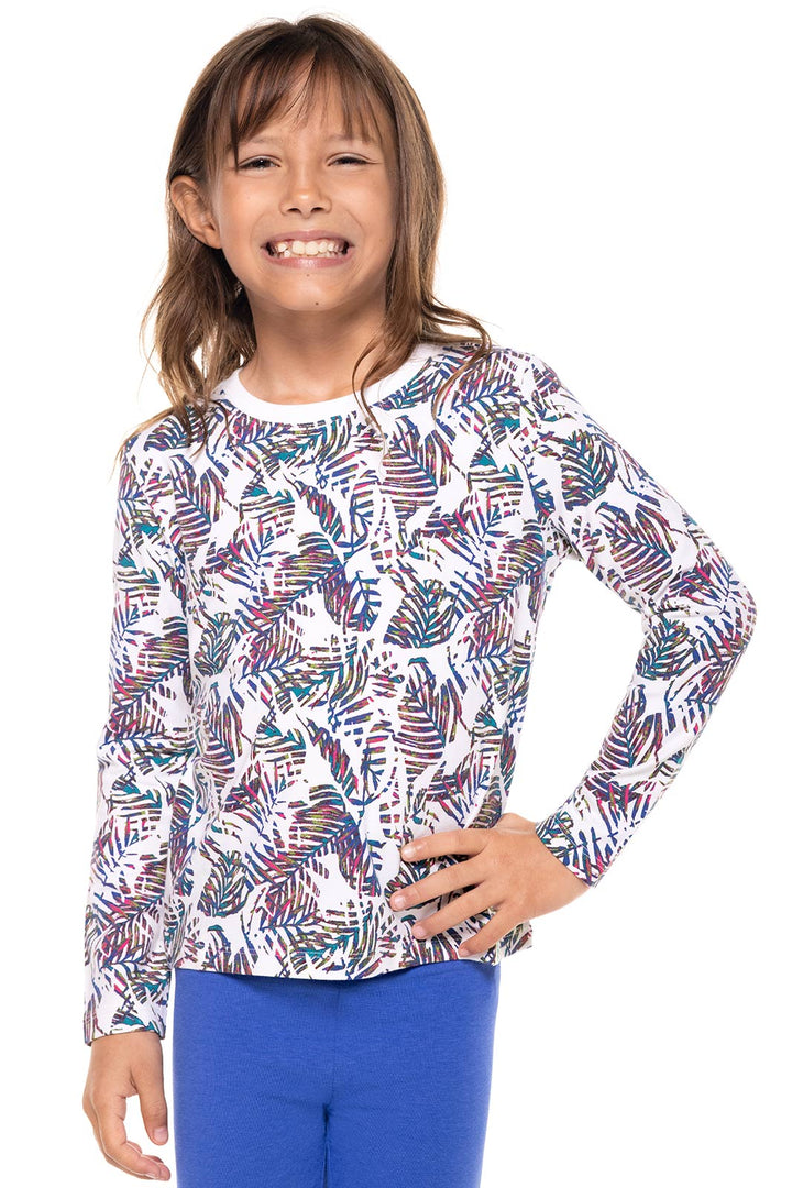 Kid's Coco Plum Everyday Long Sleeve T-Shirt | Magnolia Pink Beach Leaves