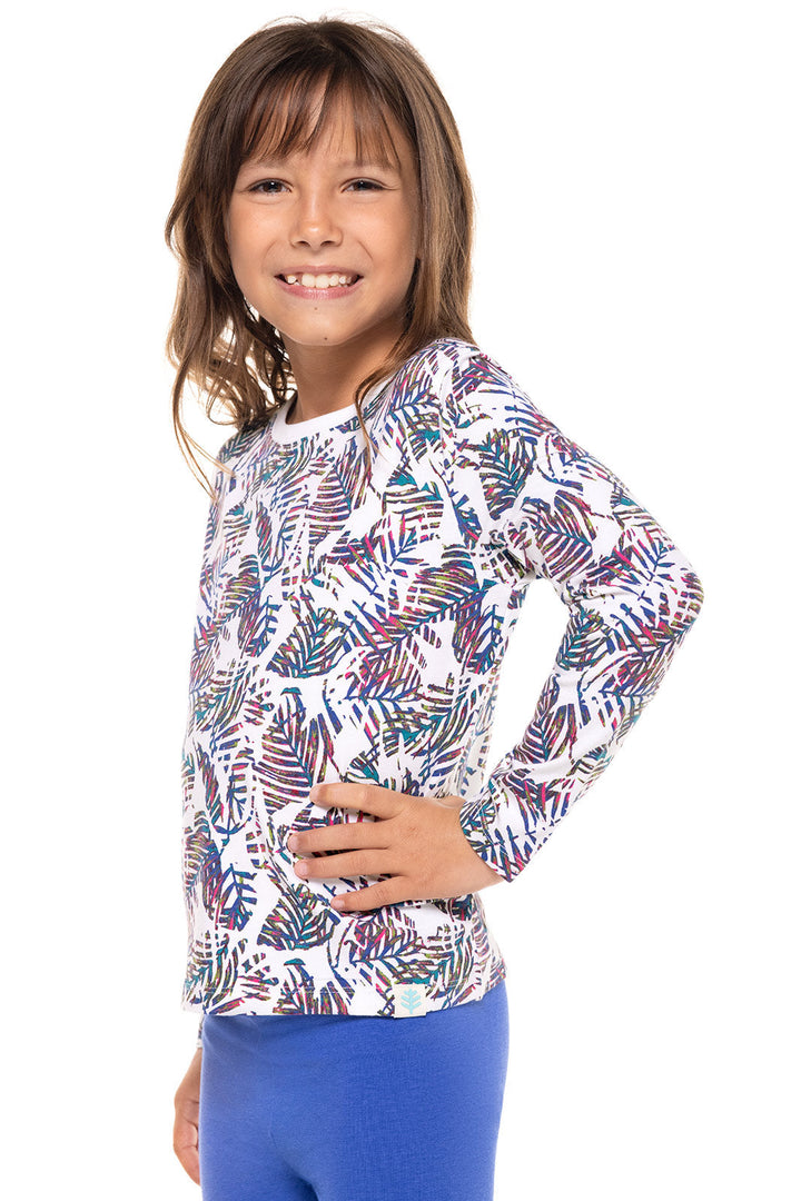 Kid's Coco Plum Everyday Long Sleeve T-Shirt | Magnolia Pink Beach Leaves