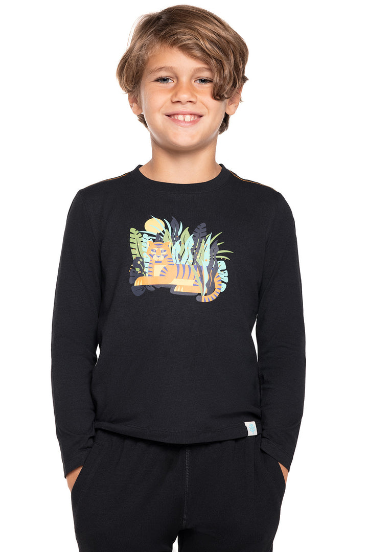 Kid's Coco Plum Everyday Long Sleeve Graphic T-Shirt | Black