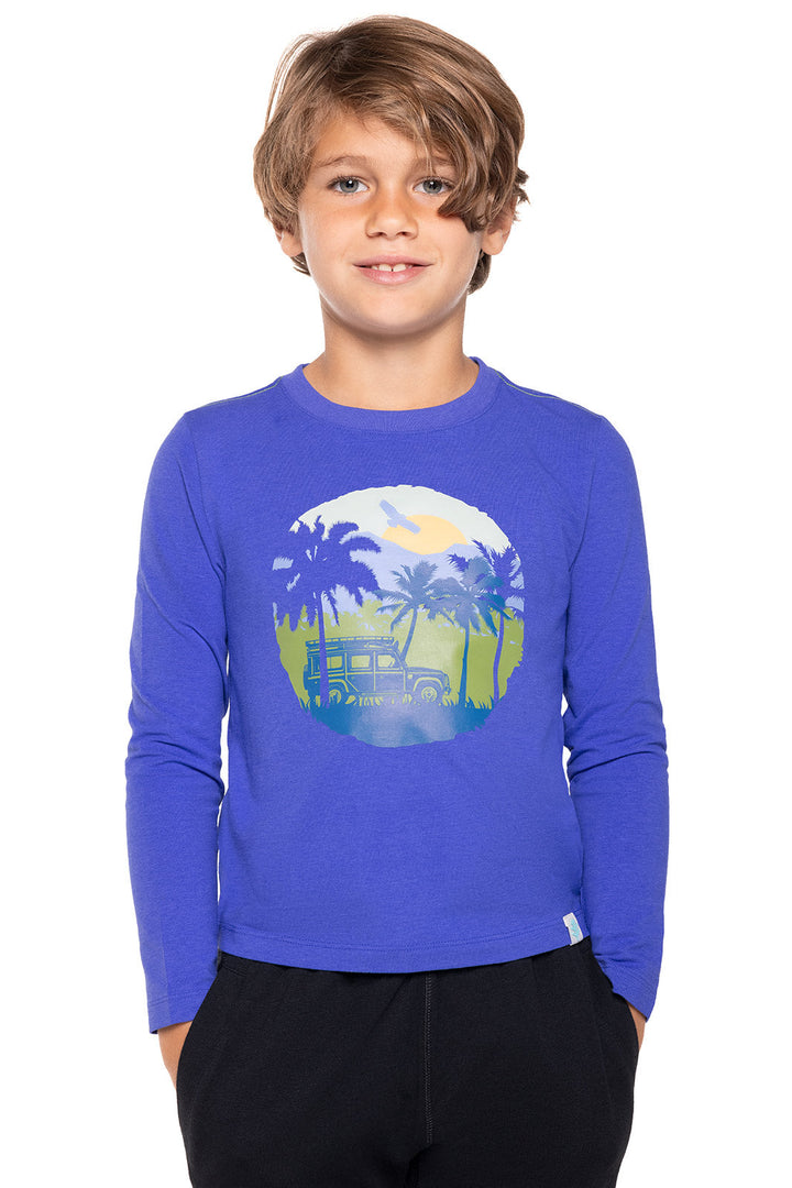 Kid's Coco Plum Everyday Long Sleeve Graphic T-Shirt | Baja Blue