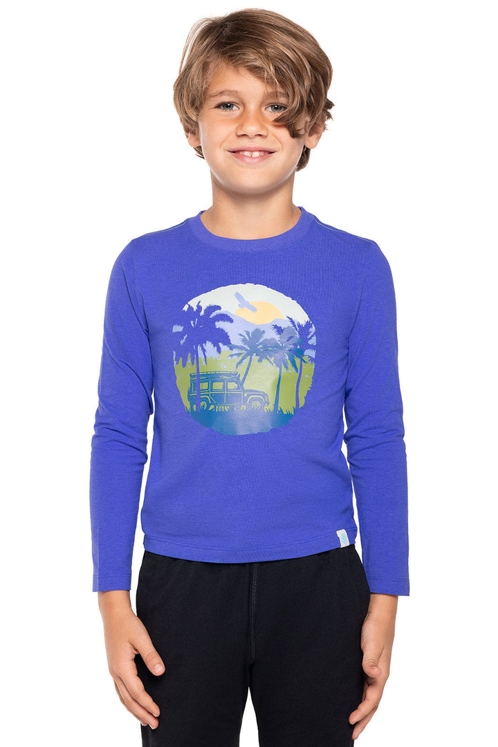 Kid's Coco Plum Everyday Long Sleeve Graphic T-Shirt | Baja Blue