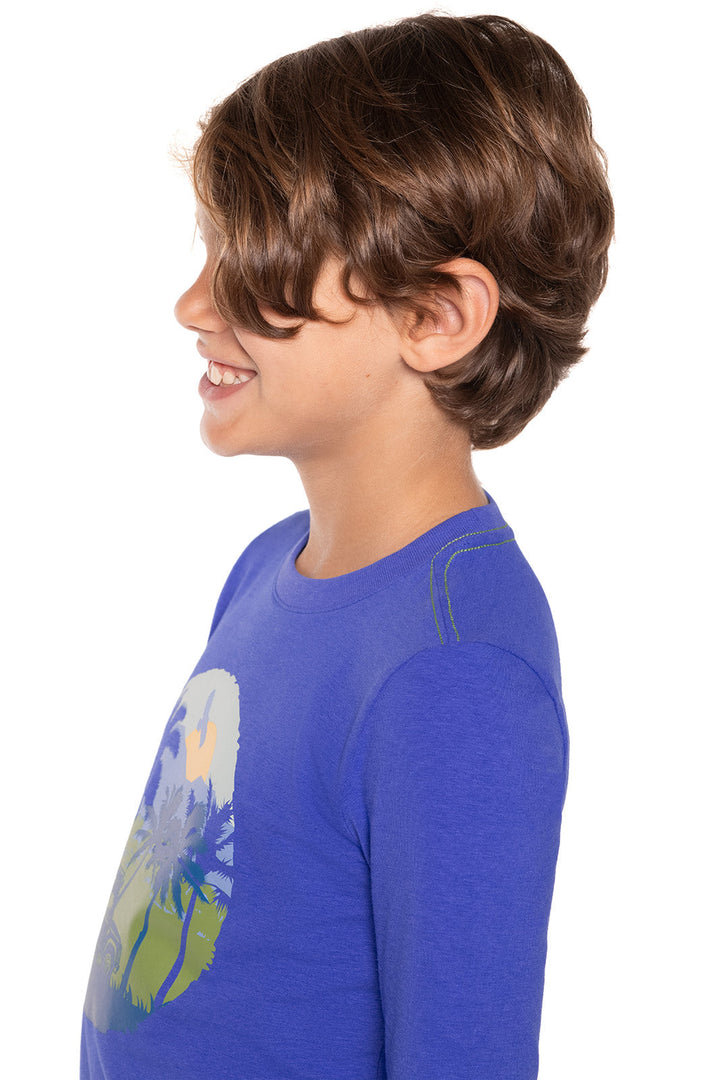 Kid's Coco Plum Everyday Long Sleeve Graphic T-Shirt | Baja Blue