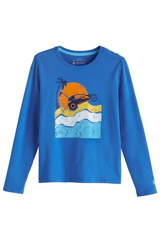 Kid's Coco Plum Everyday Long Sleeve Graphic T-Shirt | Classic Blue Dune Buggy