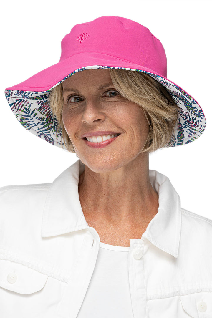 Women's Ariel Reversible Pool Hat | Magnolia Pink Beach Leaves