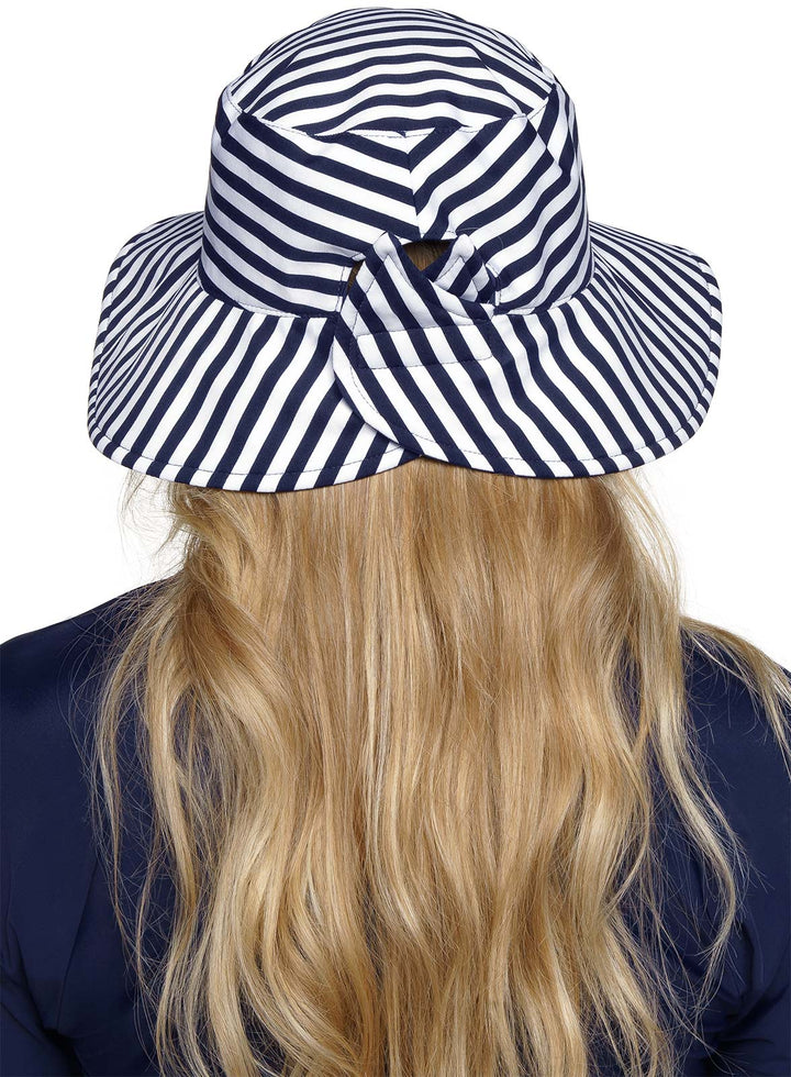 Ariel Reversible Pool Hat | White/Navy Stripe