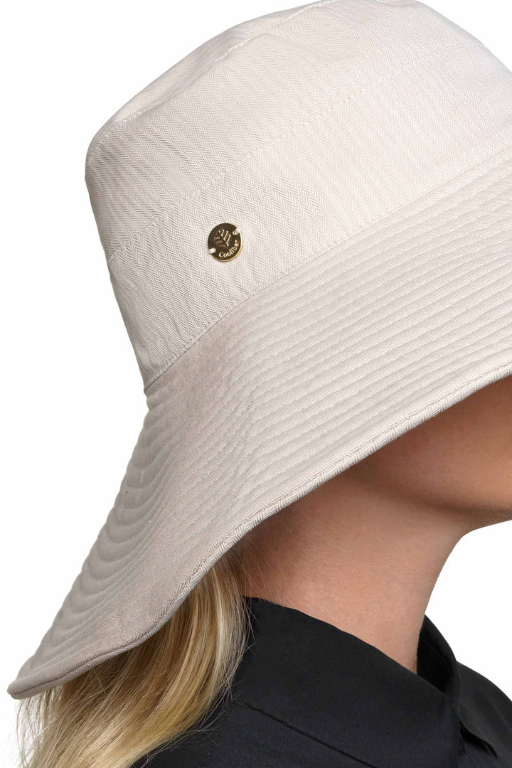 Brittany Beach Hat | Natural Modern Herringbone