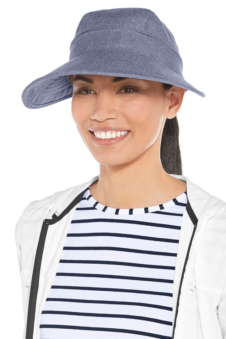 Women's Bel Aire Zip-Off Sun Visor  | Denim Blue Chambray