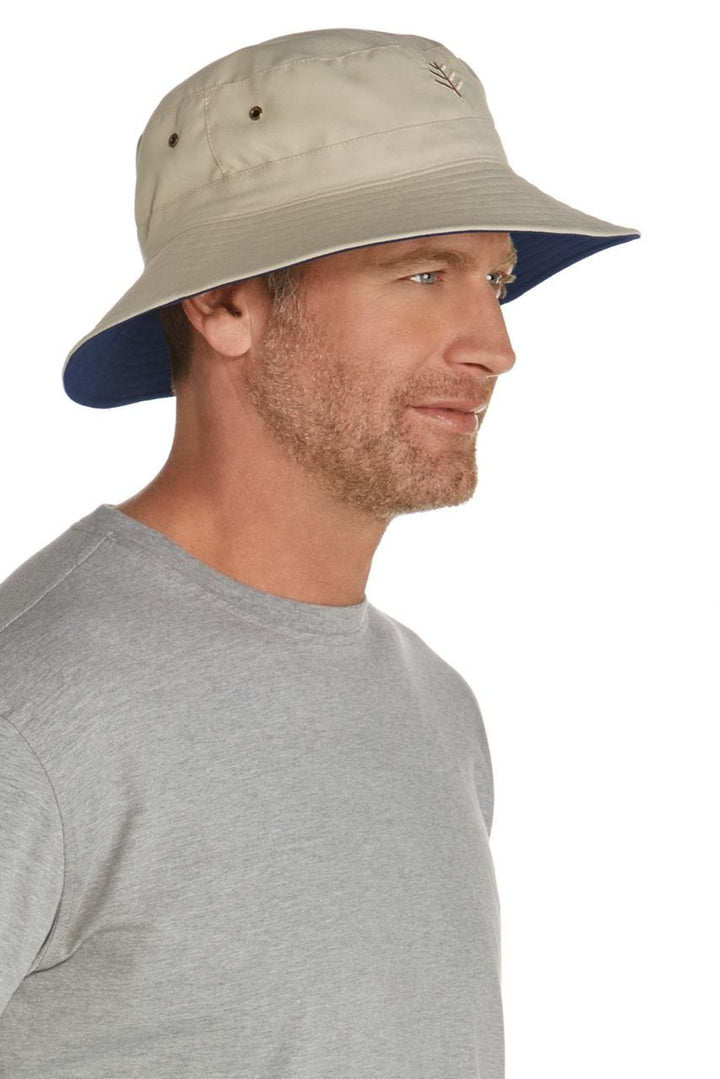 Landon Reversible Bucket Hat | Tan/Navy