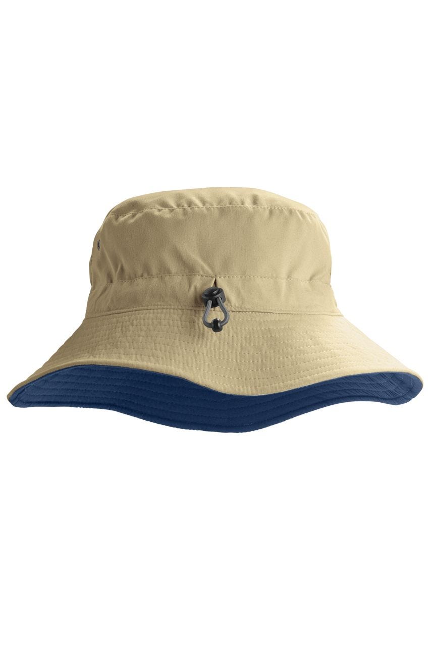 Landon Reversible Bucket Hat Tan Navy