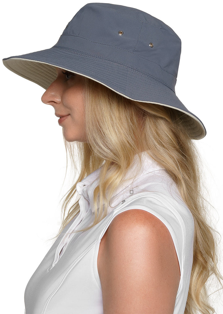 Landon Reversible Bucket Hat | Stone/Carbon