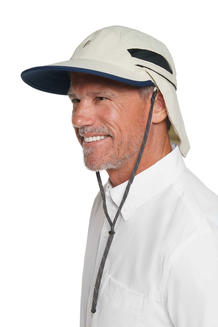 Caleb Convertible Fishing Cap | Stone/Navy